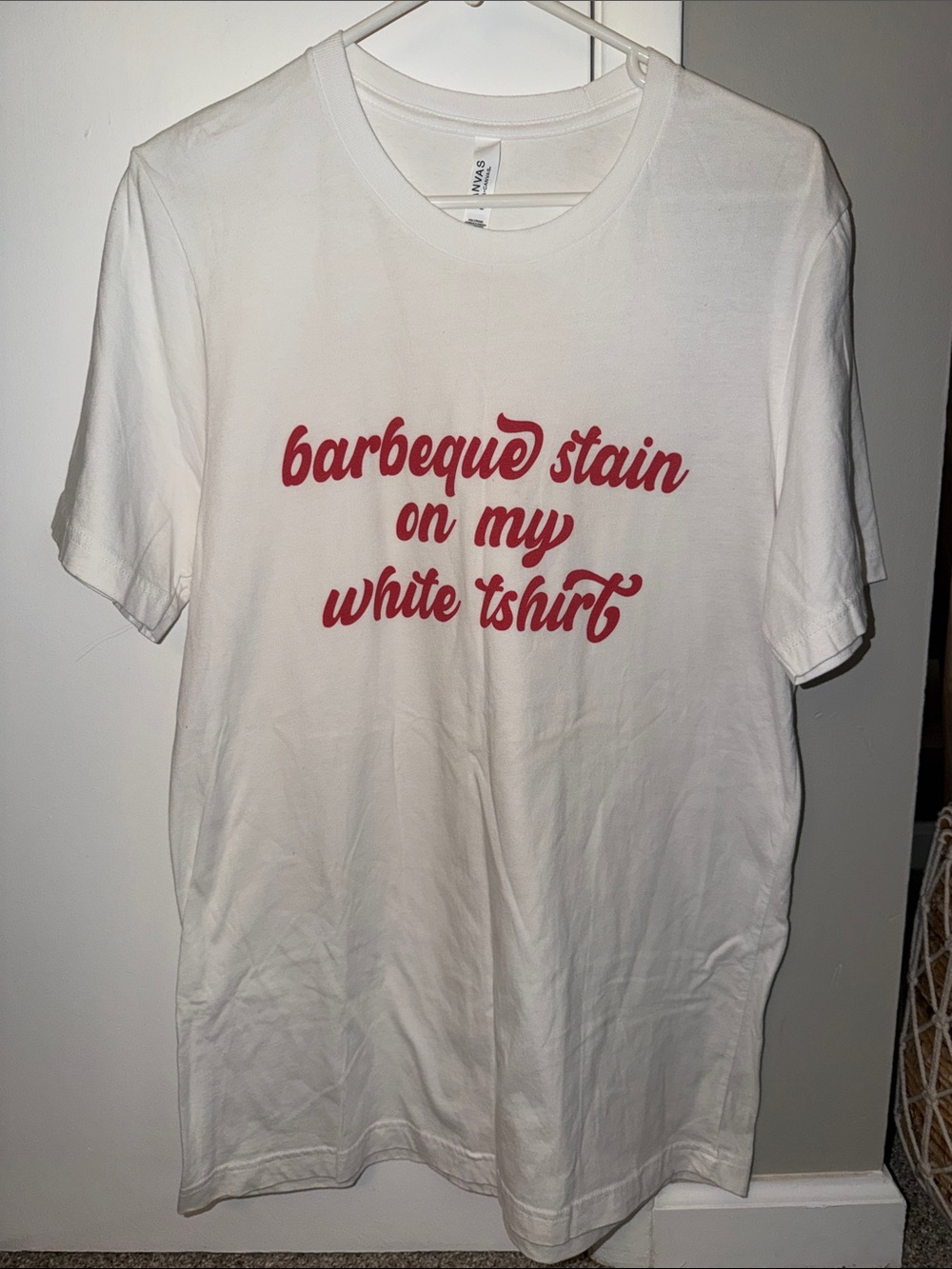 Bella+Canvas White Tee with Red Script Message